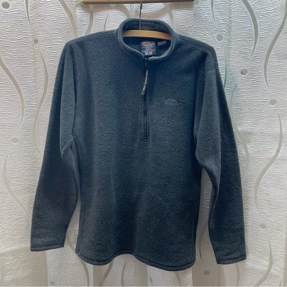 Chlorophylle h.tech Fleece Quarter Zip Pullover Mens Medium‎ Gray Made in Canada